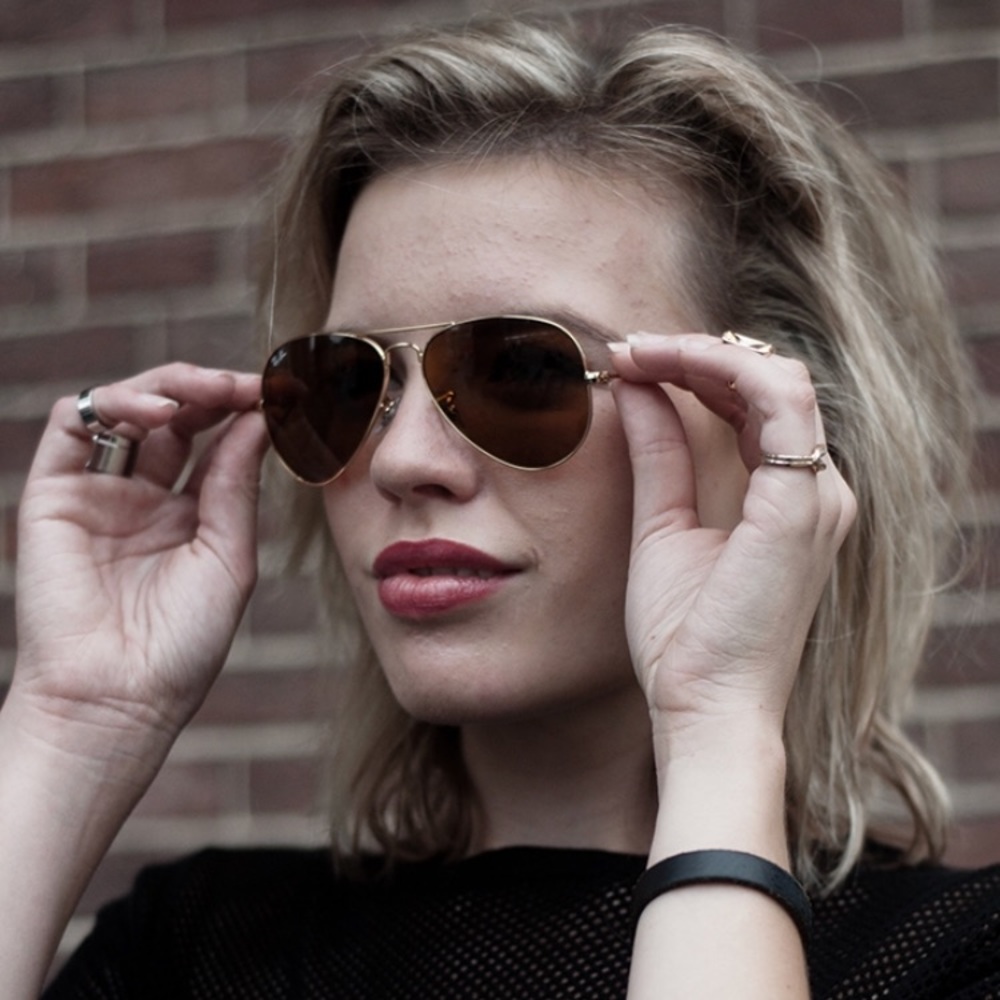 Rayban Gold Aviator Sunglasses